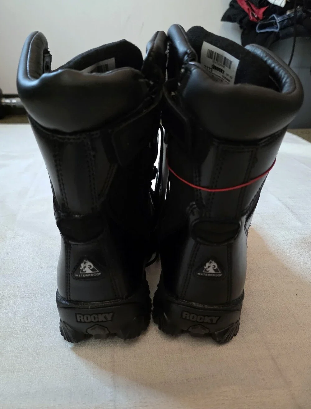 Rocky Boots Alpha Force 2173 Men's Size 11 Black Waterproof Side Zip Duty Boots